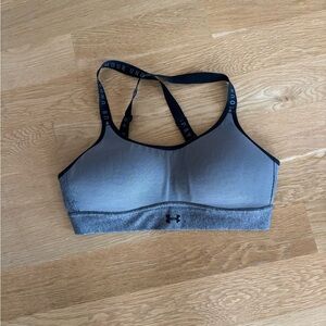 Under Armour Women's Black and Gray Sports Bra (heat gear)